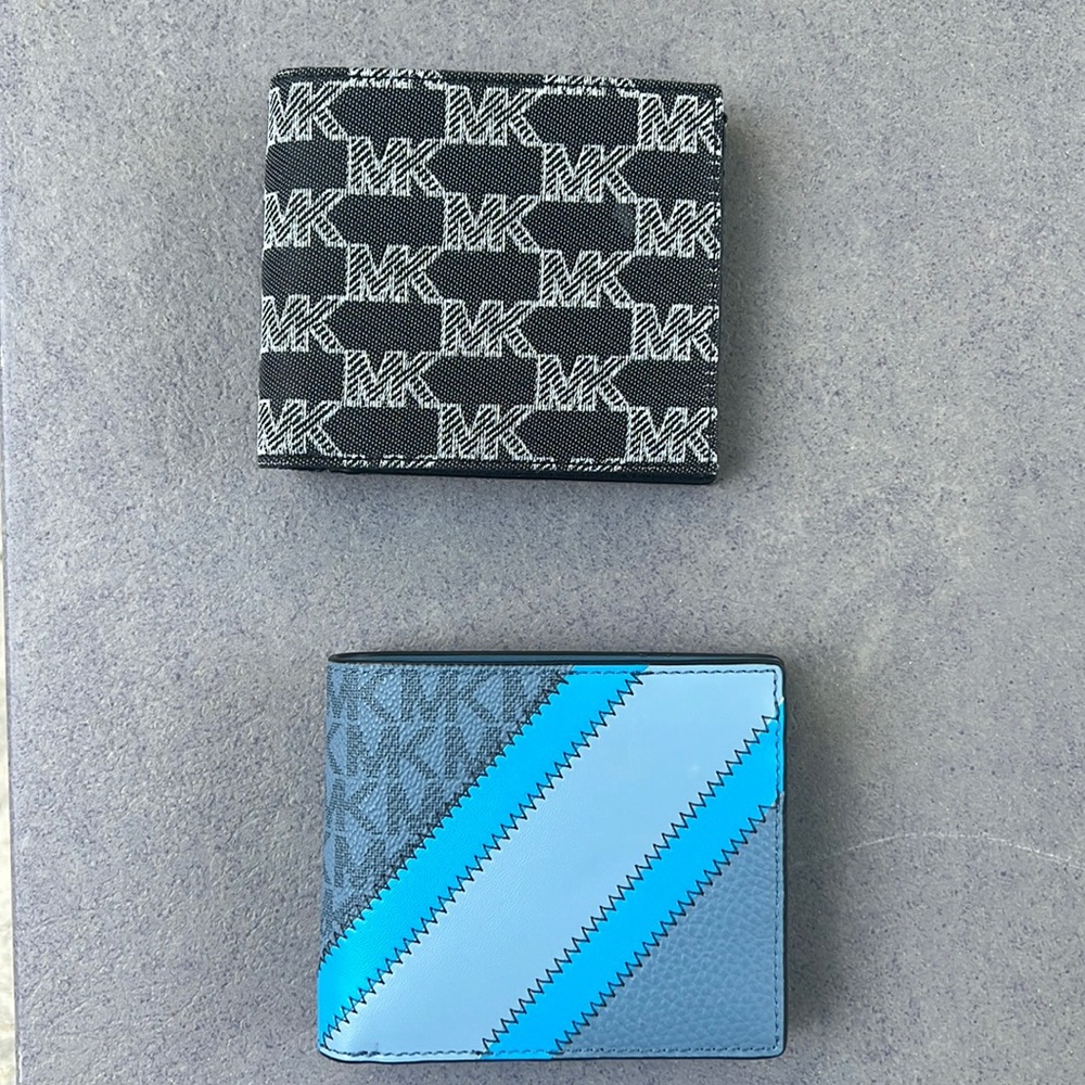 BRAND NEW BLACK MULTI LEATHER AND FABRIC MICHAEL KORS WALLET FOR MEN!